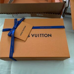 Louis Vuitton Orange Box with Blue Ribbon and two gift bags